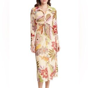 Ciebon Estela Floral Long Sleeve Shirtdress